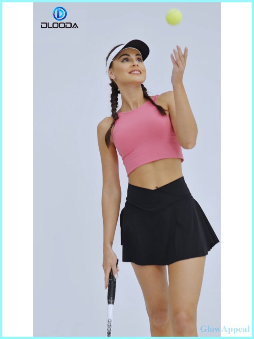 High Waisted Crossover Tennis Skort with Built-in Shorts & Pocket - Picture 6 of 6